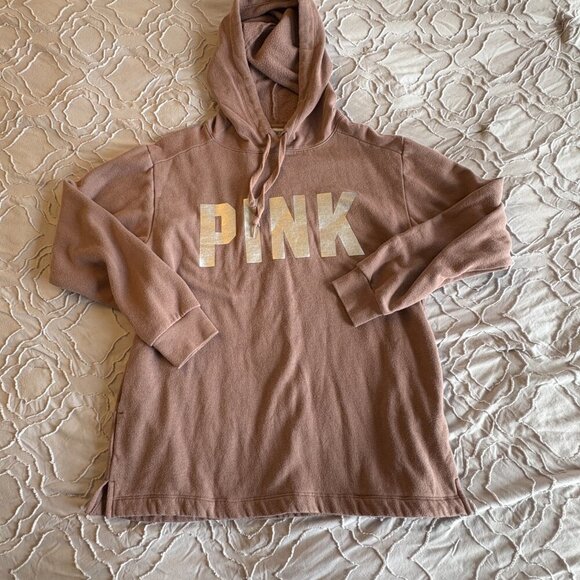 🚨SOLD🚨NWOT PINK Victoria's Secret Campus Sweatshirt - Cocoa - Picture 2 of 5